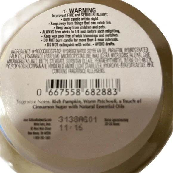 ❤️ BATH AND BODYWORKS SPICED PUMPKIN AND PATCHOULI SINGLE WICK CANDLE NEW - Picture 2 of 3